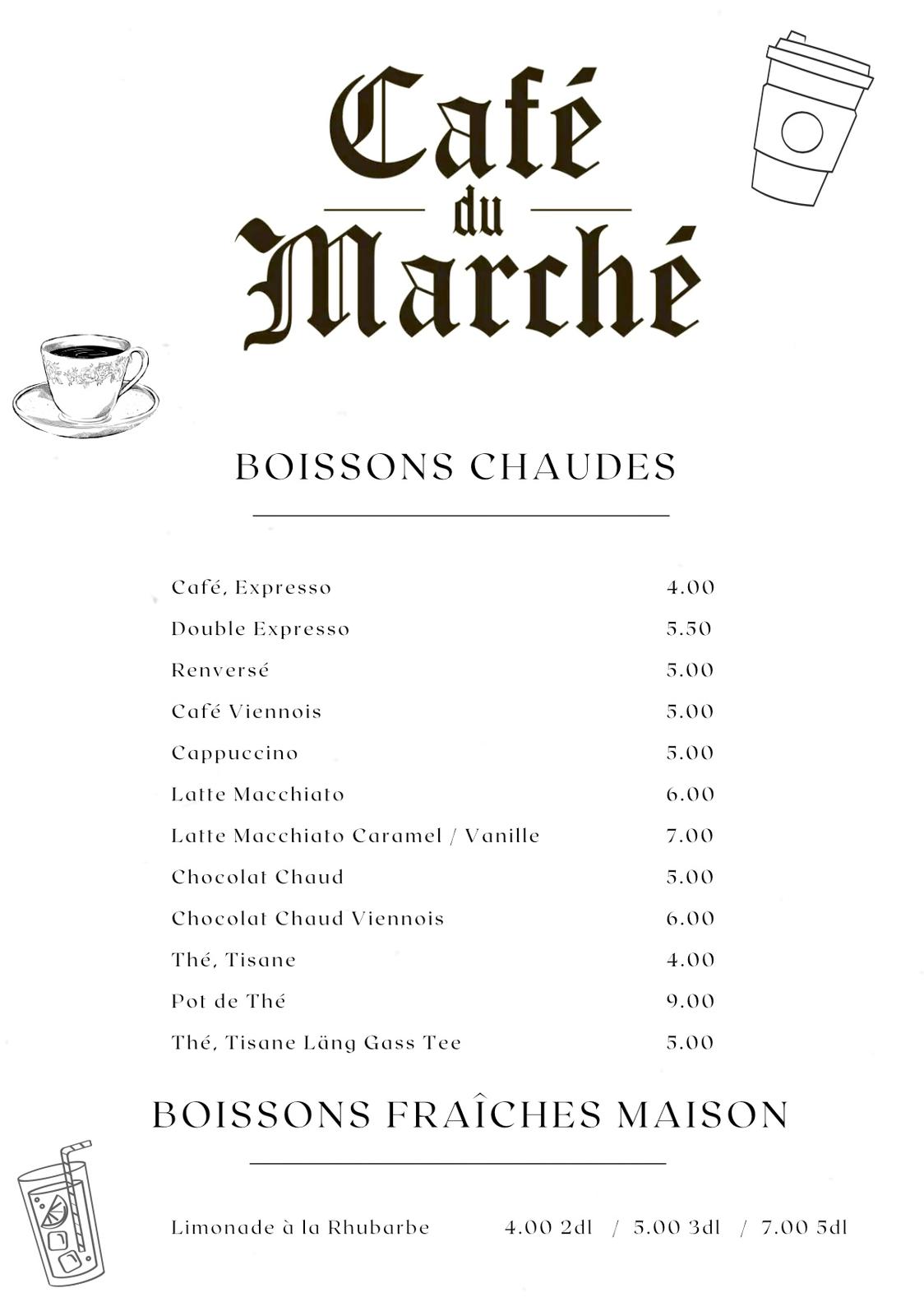 Carte Café du Marché page 1